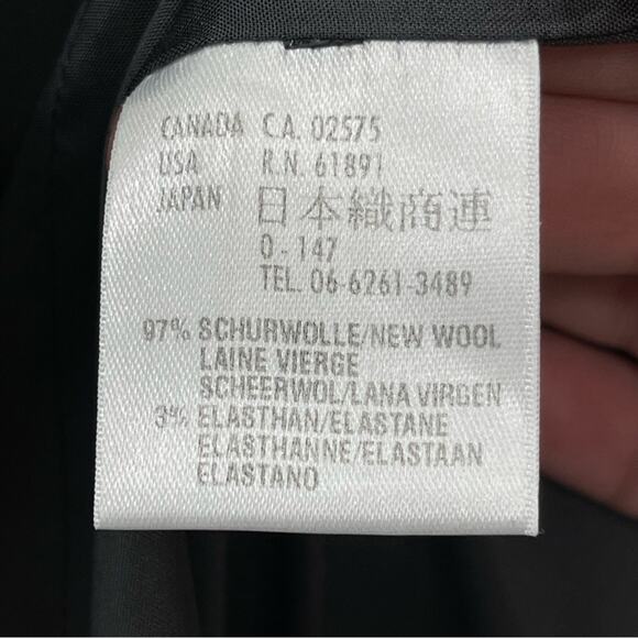 Escada Margaretha Ley Wool Contrast Stitch Denim Look Gray 2 Button Blazer US 12 - Picture 9 of 10